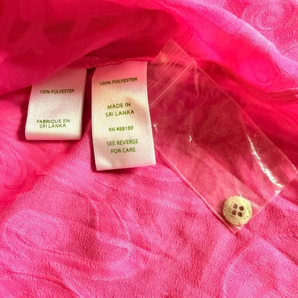 Lilly Pulitzer Natalie Roxy Pink Easy Cover Up Shirt size XXS - Picture 12 of 13